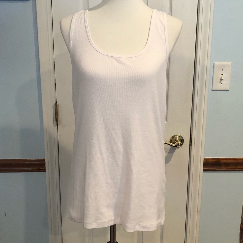 Women’s White Ribbed Perfect Tank Top